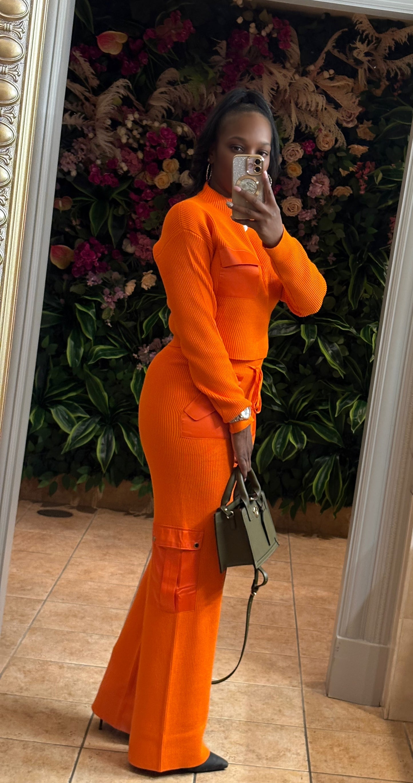 Sophisticated Tangerine 2-Piece Pant Set