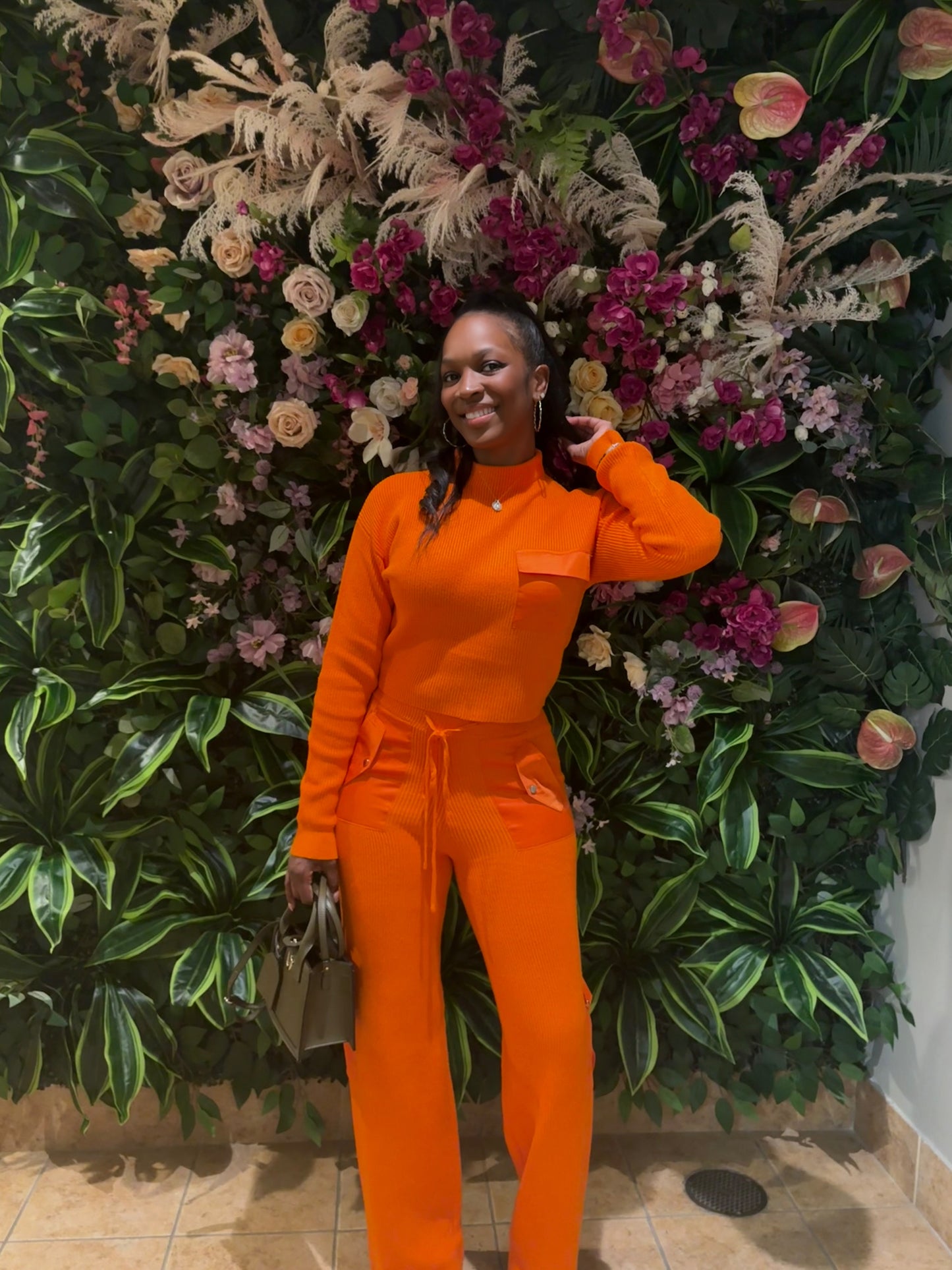 Sophisticated Tangerine 2-Piece Pant Set