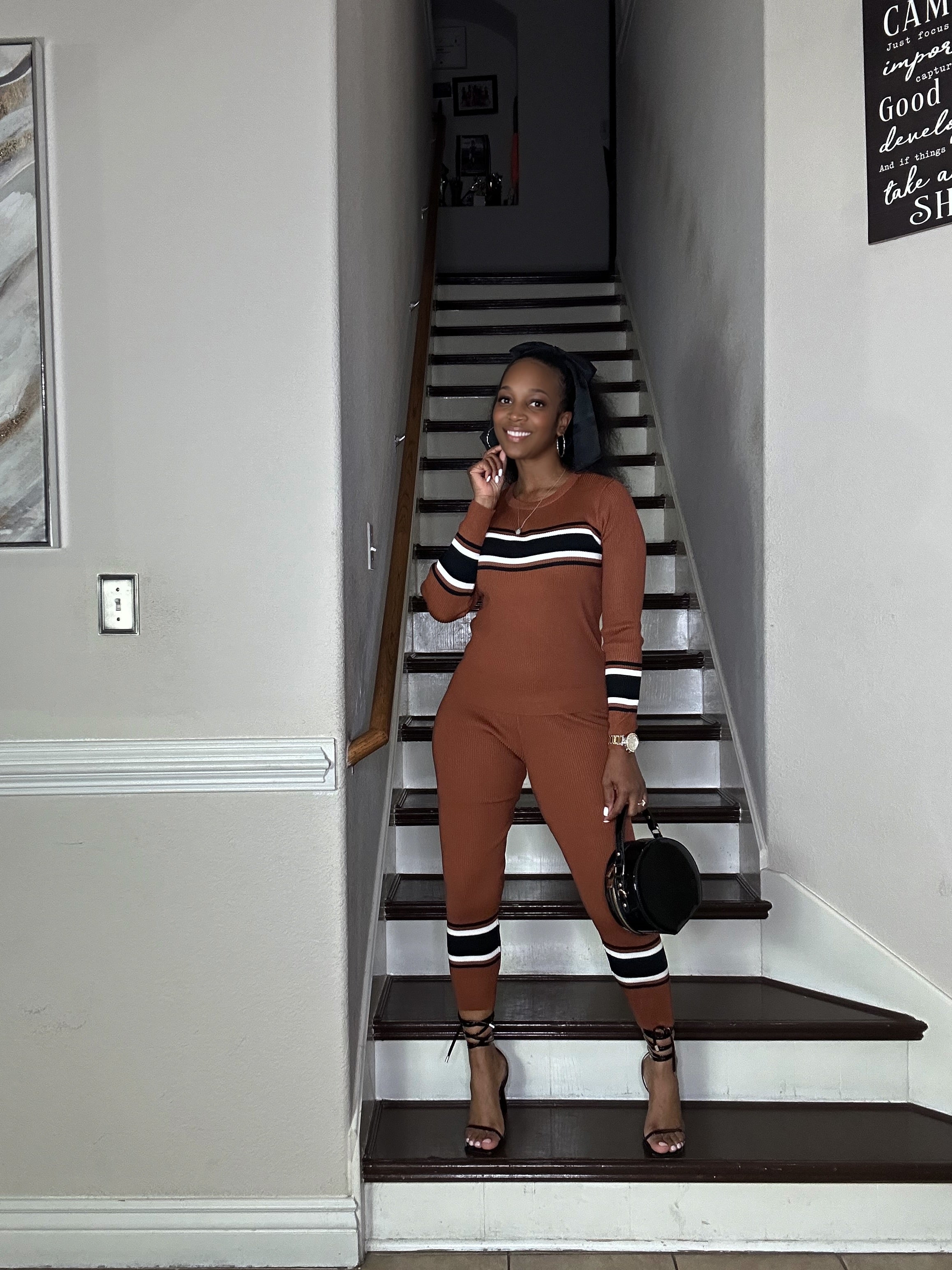 Rust jogger set sale