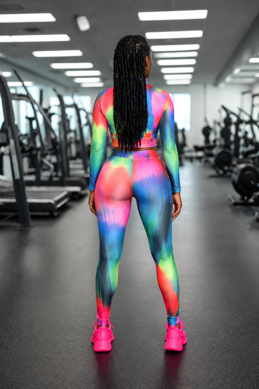 Back view of Radiant Rhythm Legging Set